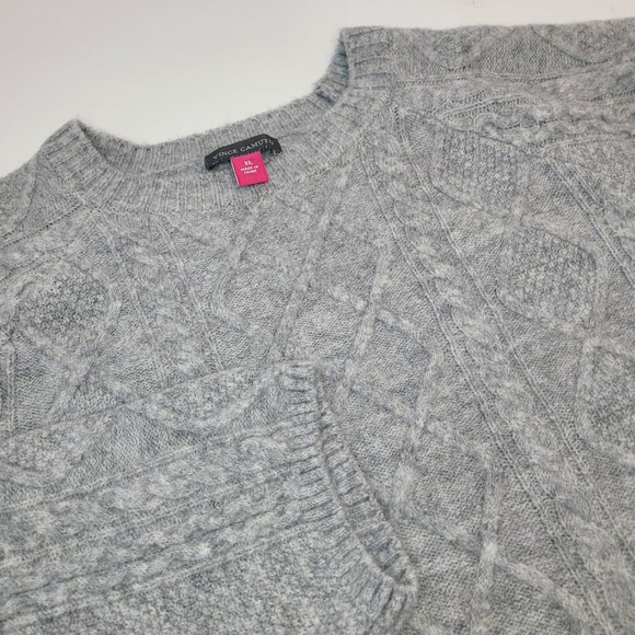 Vince Camuto Gray Cable‎ Knit Lightweight Pullover Sweater SC2895 Womens X-Large - Picture 1 of 6